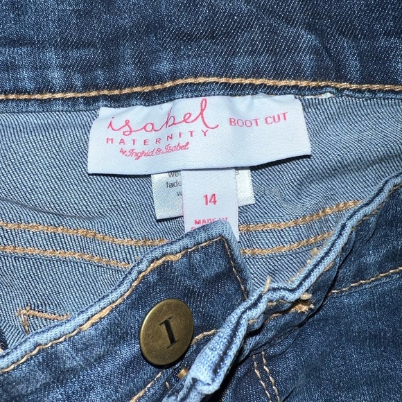 Isabel Maternity Bootcut Denim Jeans with Side Stretch Panels size 14 - Picture 2 of 3